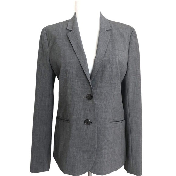 J Crew 1035 Wool Blazer Bi Stretch Tollegno 1900 Gray Jacket Italy size 6 preppy - Picture 1 of 10